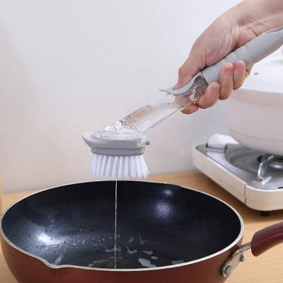 Multifunctional hydraulic pot washing brush Dish Bowl Washing Sponge Automatic Liquid Dispenser Kitchen Pot Cleaner Brush