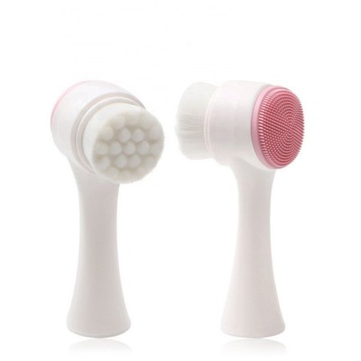 Portable Double Side Silicone Facial Cleanser Wash Brush Blackhead Removal Face Cleaning Massage Face Wash Brush