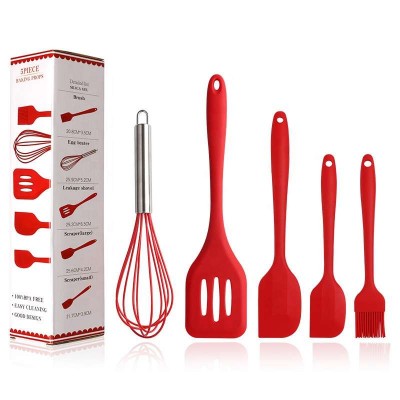 5Pcs/Set Silicone Cooking Tool Sets Egg Beater Spatula Oil Brush Kitchen Tools Utensils Kitchenware with Box